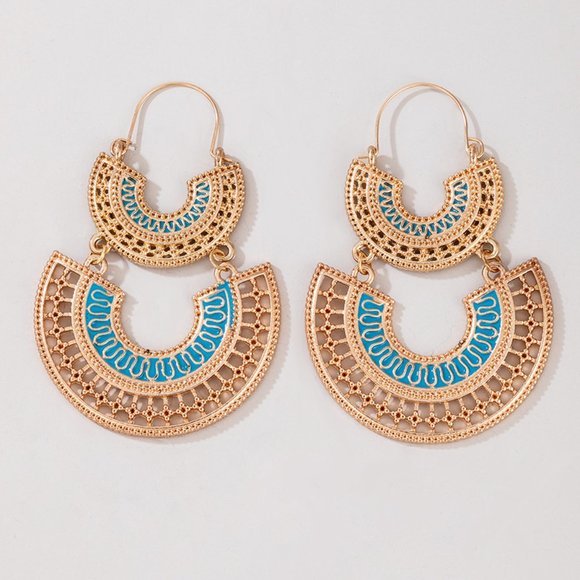 3/38🌸 Ancient style Double Layer Hoop Earring - Picture 6 of 7